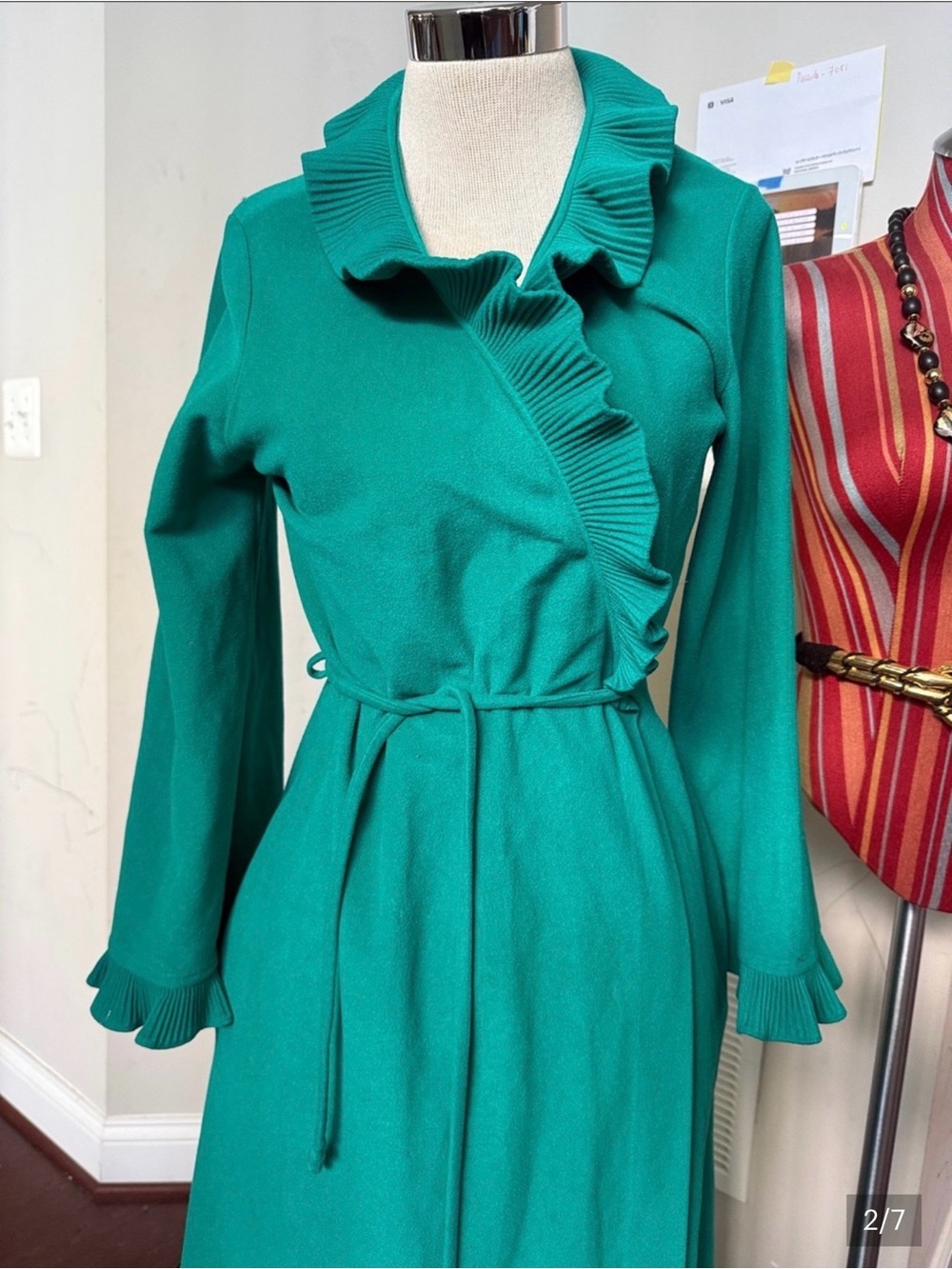 Vintage Ruffled Edge Maxi Robe